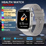 2025 New ECG+PPG Accurate Measure Heart Rate Smart Watch Men Blood Pressure Lipids Uric Acid Bluetooth Call Health Smartwatches