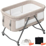 Baby Reisbed met Matras & Stille Wielen – Omvormbare Schommelwieg