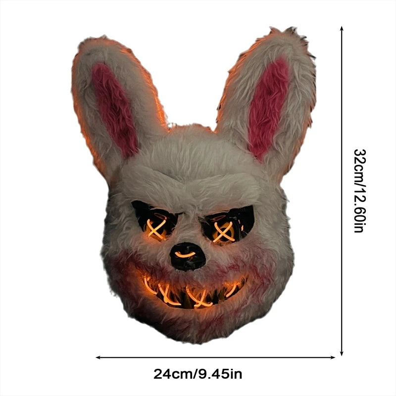 NEW LED  Light Halloween Cosplay Face Mask Party Show Stage Make-up Horror Bloody Rabbit Bear Mask Cartoon Carnival  Head Cover