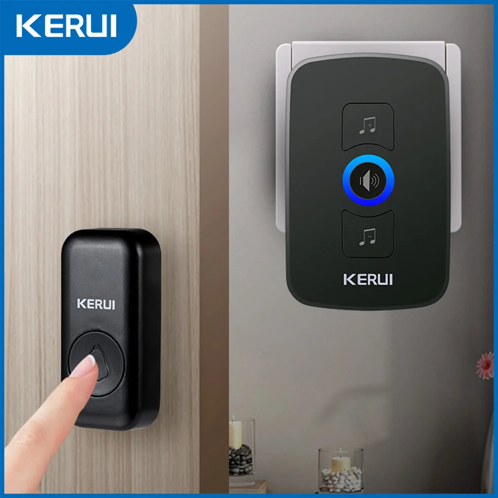 KERUI M525 Wireless Doorbell Waterproof Outdoor Smart Home Door Bell Chime Kit LED Flash Security Alarm Welcome House Melodies
