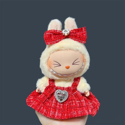 For 17cm Labubu Plush Clothing Doll Exquisite Skirt- Adorable Retro Skirt Set for DIY Clothes Accessories Gift