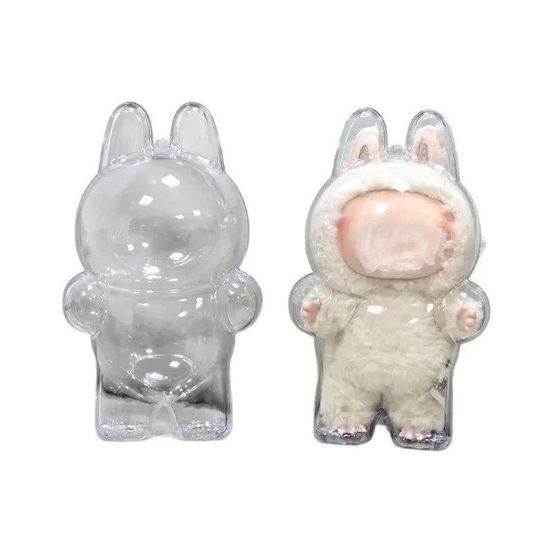 Transparent Protective Cover for Labubu Monster Toy Elf Doll Cover Storage Box Cute Elf Plushie Display Cover for Party Dolls