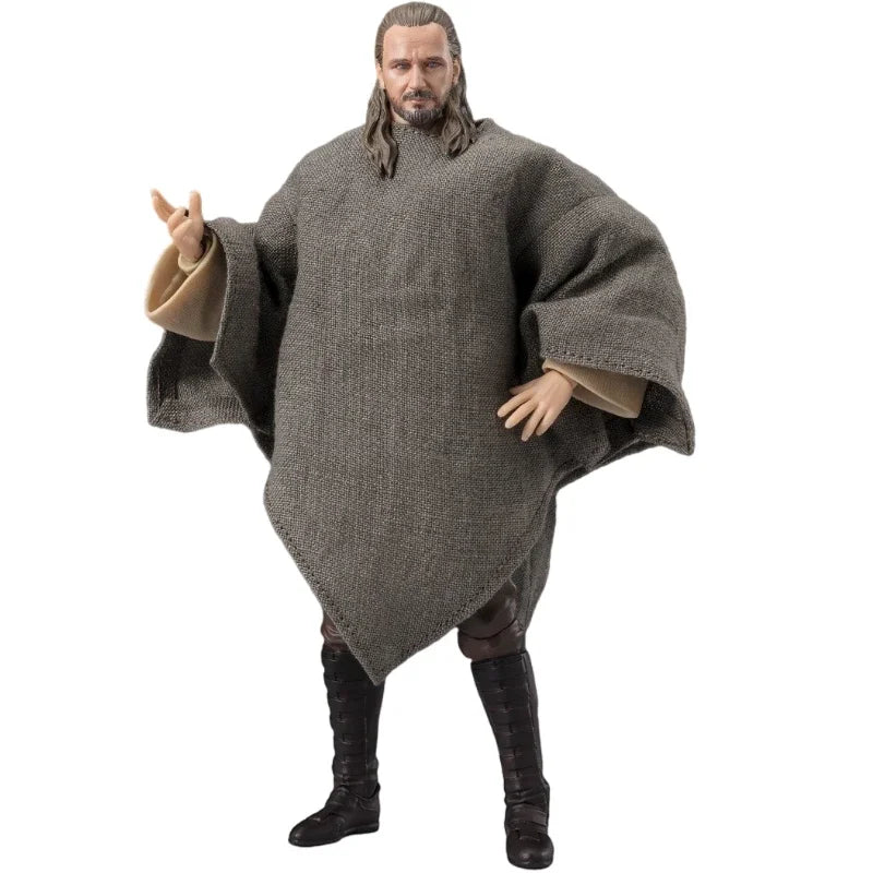 In Stock Original Bandai SHF Qui-Gon Jinn Star Wars The Phantom Menace Action Figure Animation Toy Model Collector Anime Hobby