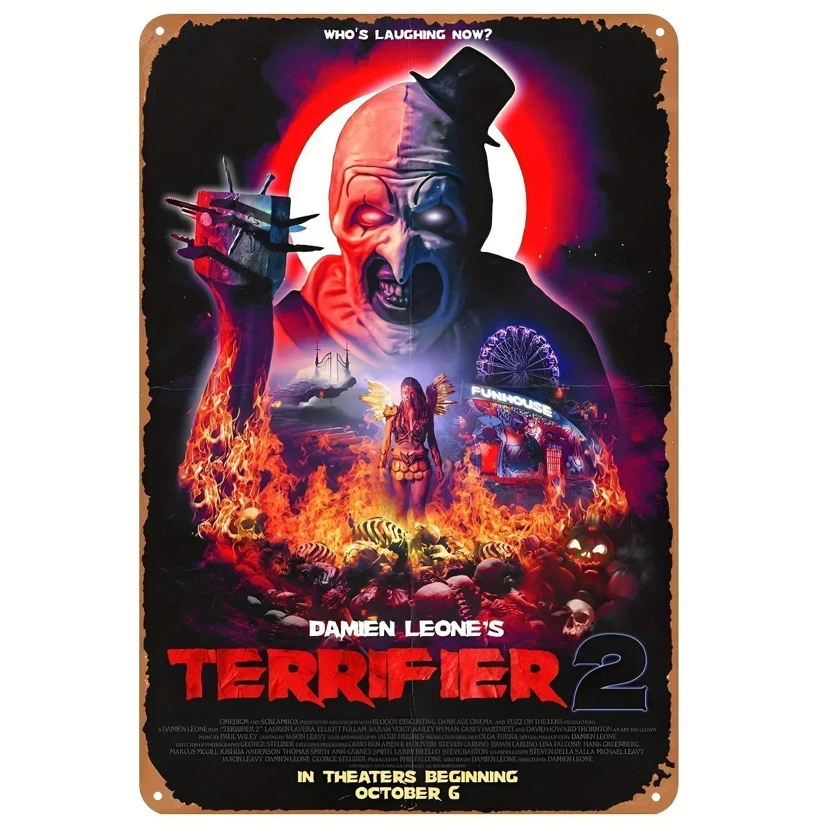 Halloween Horror Movie Metal Sign - Shabby Tin Wall Art, Man Cave Theater Home Decor