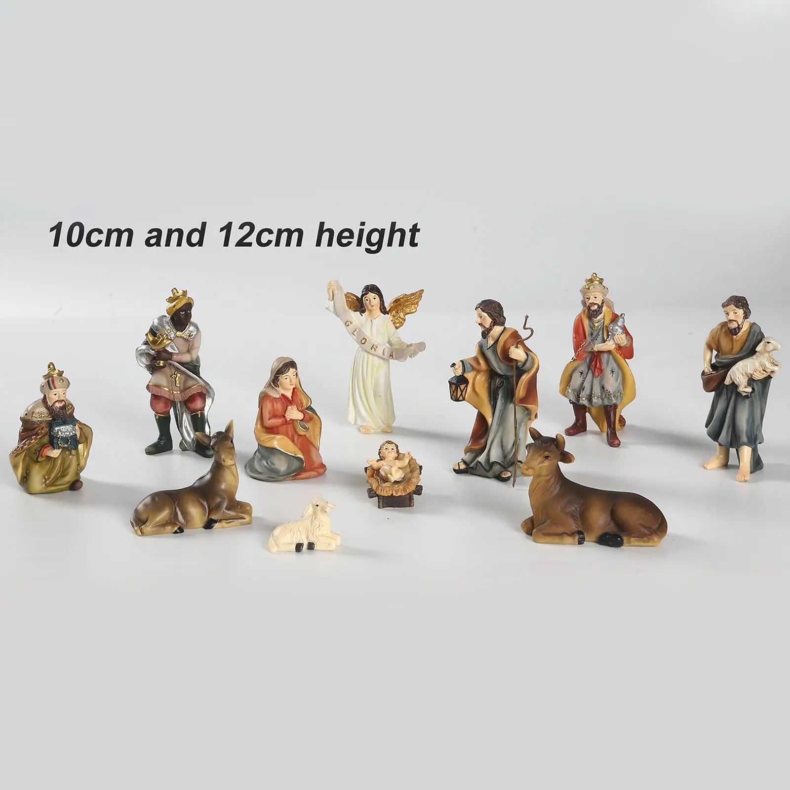 11pcs Christmas Christ Birth of Jesus Ornament Nativity Set Manger Scene Figurines 4