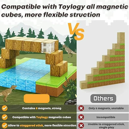 Magnetic Building Blocks Stacking Construction Set STEM Sensory Toys for Mine World Kids Boys Girls Ages 3+ DIY Magnet Cube Gift