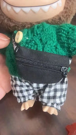 17cm V1 V2 Labubu Crossbody Bag Cute 1/6 1/8 1/12 BJD Dolls DIY Waist Bags Cute 15cm Idol Plush Doll Accessories Belt Bag Gift