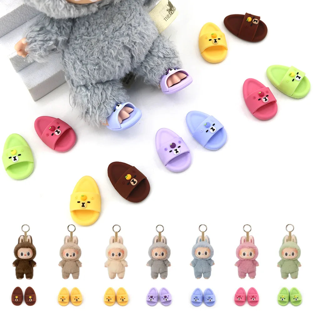 For LABUBU 3.0 Slipper Shoes Suitable for 17cm Cotton Dolls Shoes Boots Toys Casual Sports Shoes Dolls Accessories DIY Doll Toys