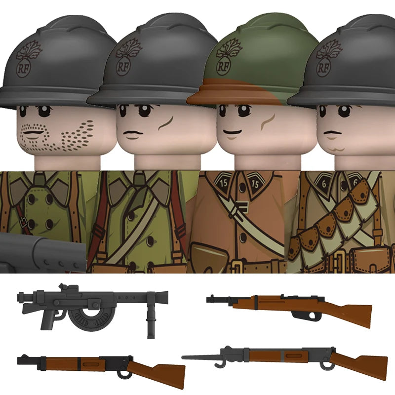 Military WW2 German Navy Armored Troops Building Blocks US 101st Britain Soviet Union Soldiers Infantry Weapons Bricks Toys Kids