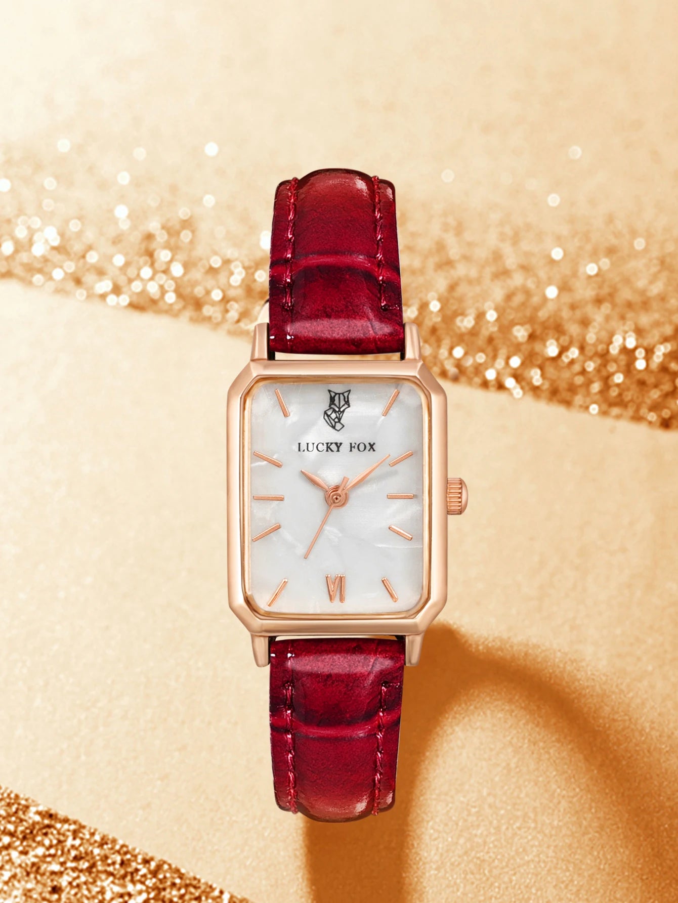 LUCKY FOX Women Watches Fashion Green Square Leather Quartz Watch Luxury Ladies Wristwatch Girlfriend Gift