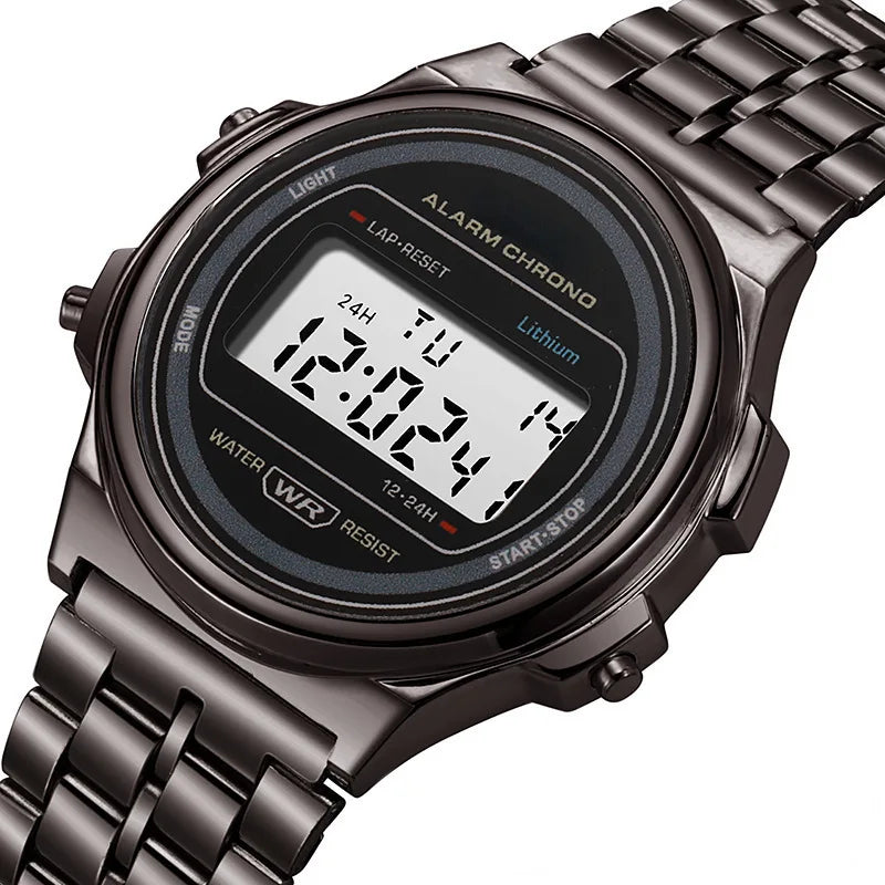 Retro Square Electronic Watches Digital Display Women Men Watch Rose Gold Silver Luxury Ladies Wristwatches Relojes Para Mujer