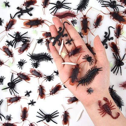 12/48pcs Halloween Simulation Bug Cockroach Spider Centipede Scorpion Plastics Prank Bug Funny Halloween DIY Decoration TMZ
