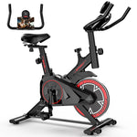 Indoor Exercise Bike 4kg Flywheel Quiet Belt Drive Spin Bike with Adjustable Resistance & LCD Display for Home Cardio Training