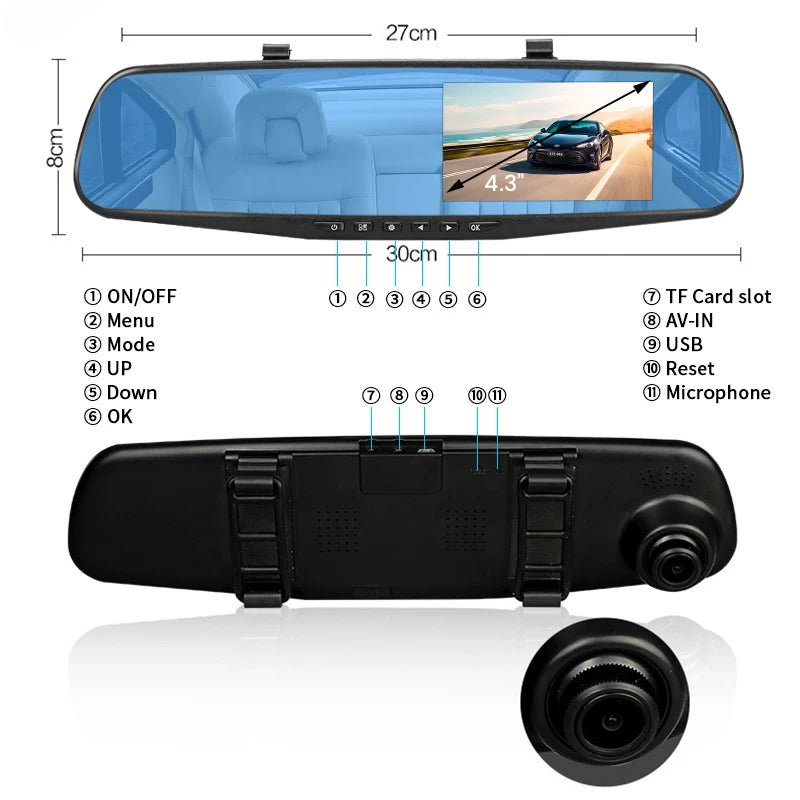 Dash Cam 4.3 inch 