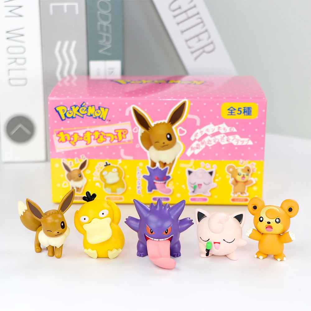 Pokemon Figure Toys Fuecoco Mew Gengar Sylveon Sprigatito 4-6pcs PVC Model Dolls Cute Small Desktop Decoration Gifts With Box