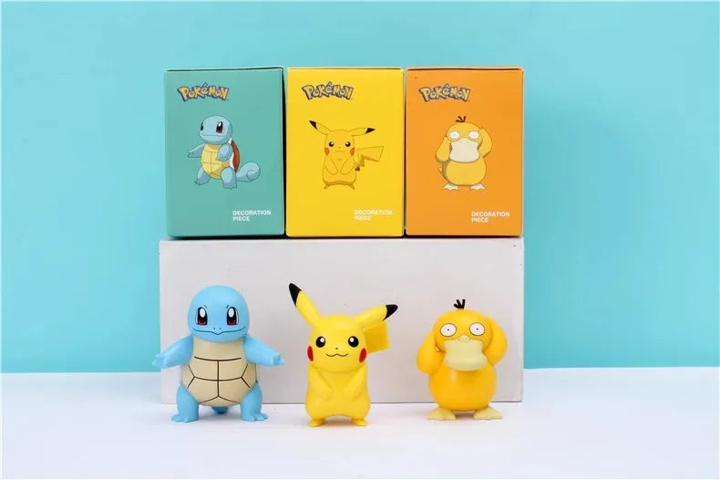 Hot Pokemon Anime Figures Pikachu Toys Model Charmander Psyduck Squirtle Jigglypuff Bulbasaur Kawaii Collect Dolls Action Figure