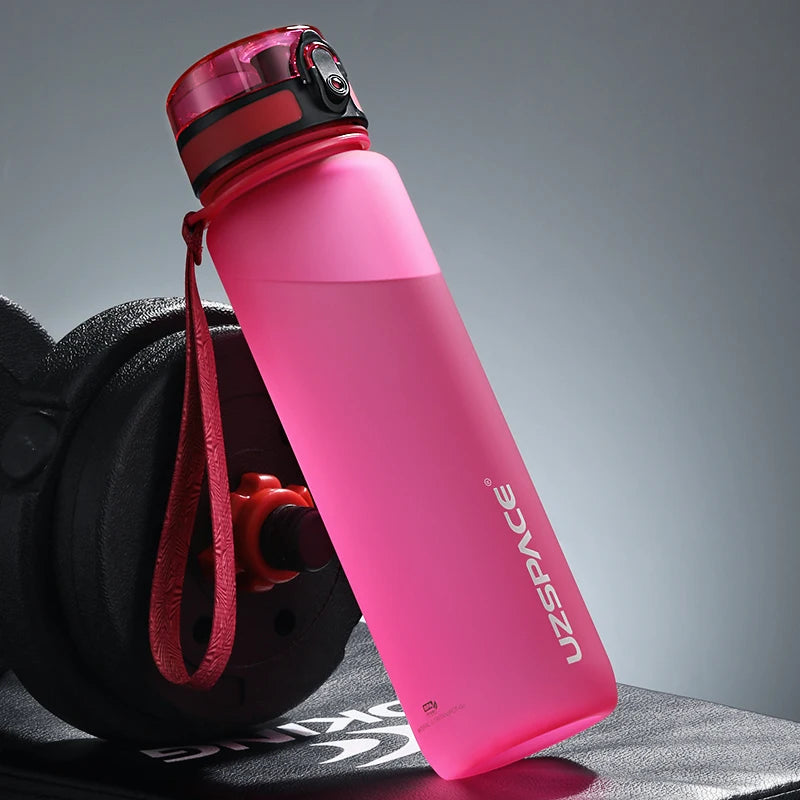 UZ Sports Water Bottle BPA Free Portable Leakproof Shaker Bottle Tritan Plastic Drinkware 500/1000ML Jug for Camping Gym School