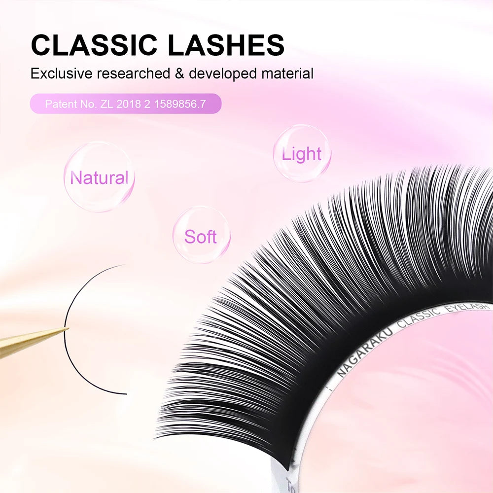 NAGARAKU Classic Mix Eyelash Extensions 16rows/Case 7~15mm Premium Natural Soft Individual Faux Mink Supplies Makeup Cilios
