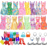 32 Item/Set Ba Doll Bie 11.5 inch Doll Accessories=10 Mix Dress+ 4 Glasses+ 6 Necklaces+2 Handbag+ 10 Shoes Clothes 11.8'' Doll