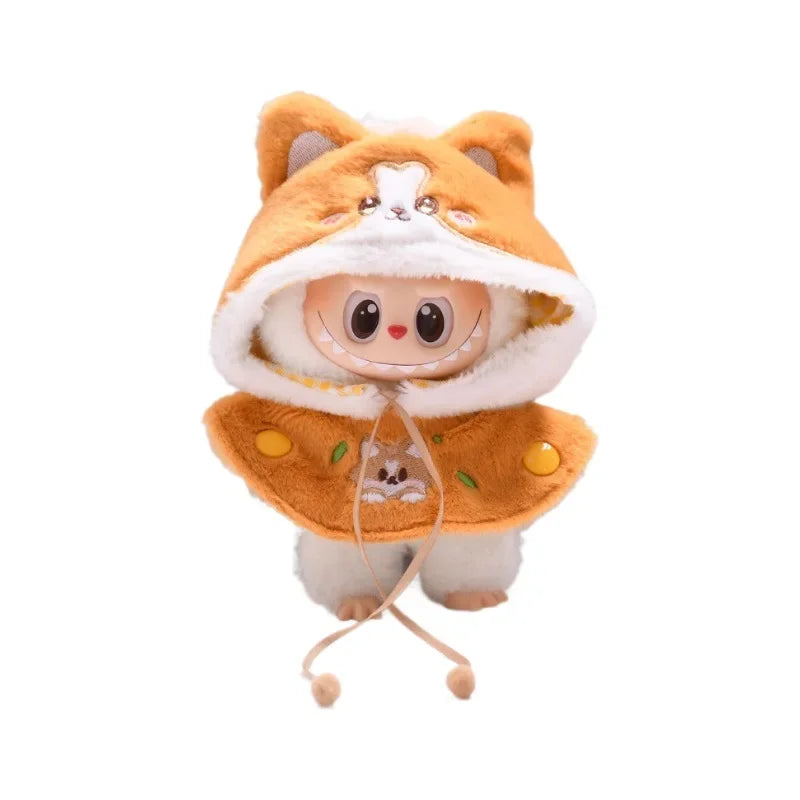 Only Clothes  for Labubu Doll Clothes Puppy Shark Cape Cape Fashionable and Cute Set Change Clothes