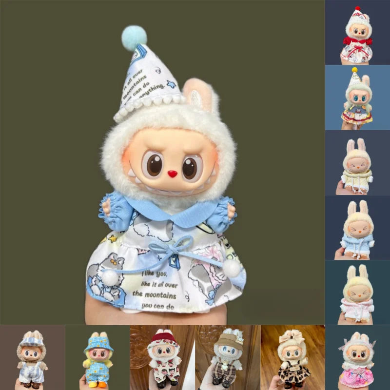 2025 New MIni Plush Doll'S Clothes Outfit Accessories for Labubu V1 V2 Dolls Clothes Accessories DIY Gift
