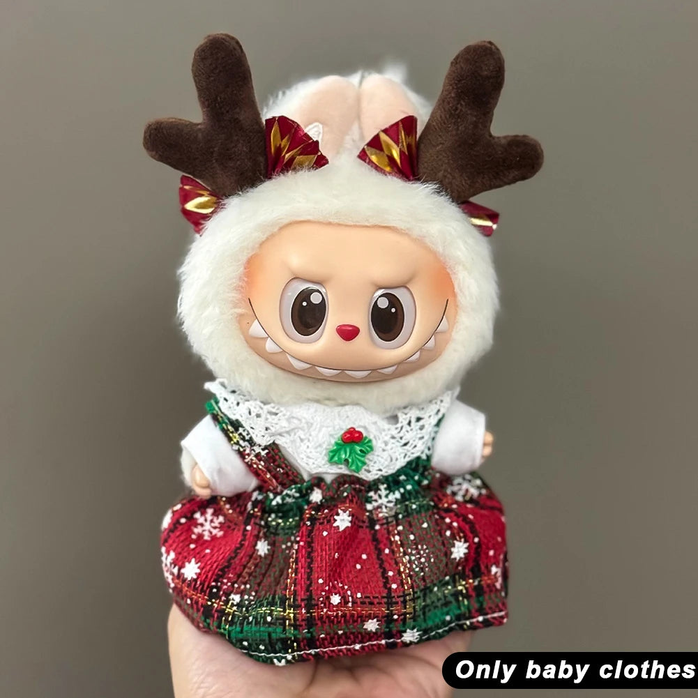 Suspenders Suit For 17cm Labubu Doll Clothes All-match Colour Outfit Doll Accessories Fashion Design Lovely Little Bear Star