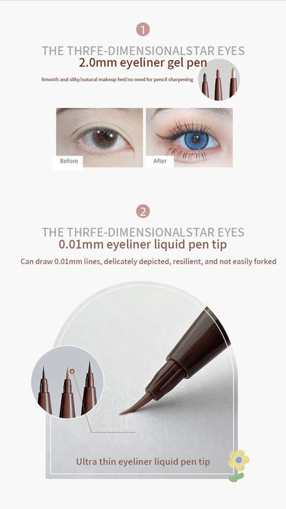 Eyeliner Double Head Pen For Smooth And Delicate Eye Makeup  Quick Drying Film Forming Waterproof And Sweat Proof Eye Makeup