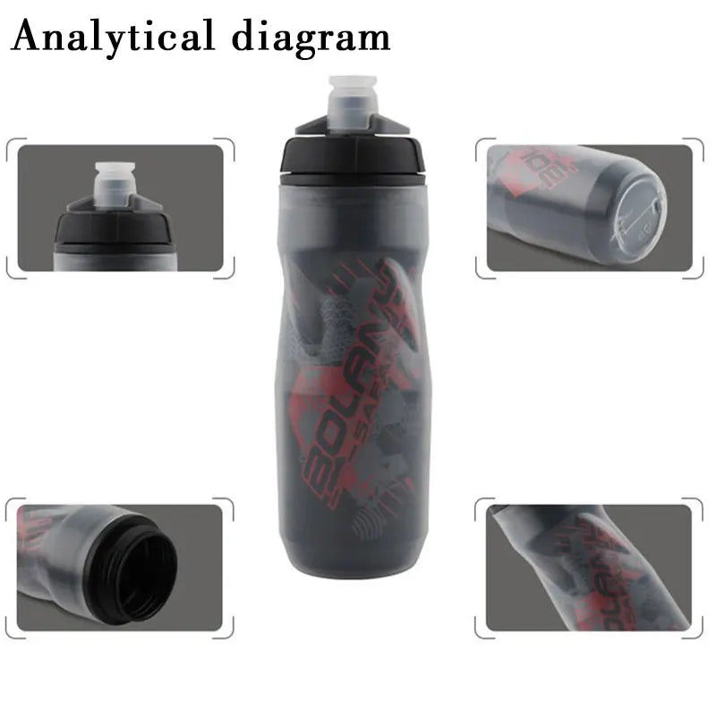 Bolany Bike Water Bottle 600ml Mountain Cycling Water Bottle PP5 Heat-And Ice-protected Bottle Outdoor Sports Cup