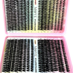 New 640 Cluster Lashes Kit 5D Fluffy Thick Eyelash Extension Kit Volume Mixed Tray Faux Mink Lashes Lash Extension Makeup