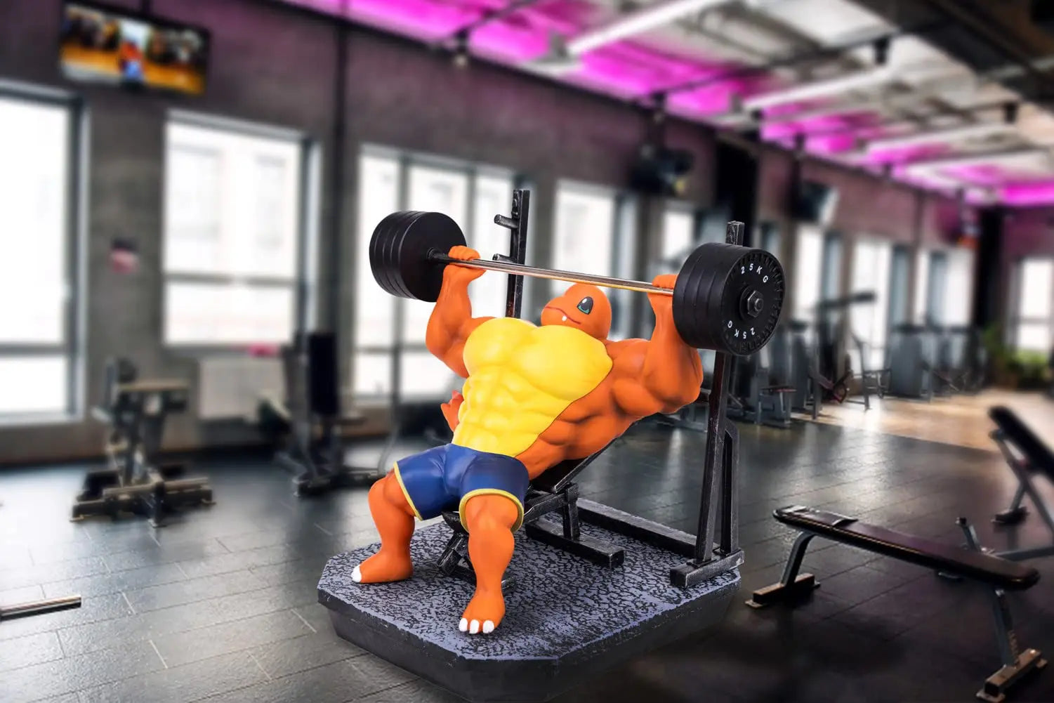 Pokemon Toys GYM Figurines Cartoon Fitness Muscle Man Action Figure Charmander Bulbasuar Squirtle Gengar Fit Model Anime Toys