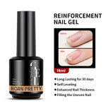 BORN PRETTY Milky Pink Rubber Base Gel Nail Polish Glitter 15ml Semi-Permanent Varnish Soak Off Self Leveling UV LED Gel