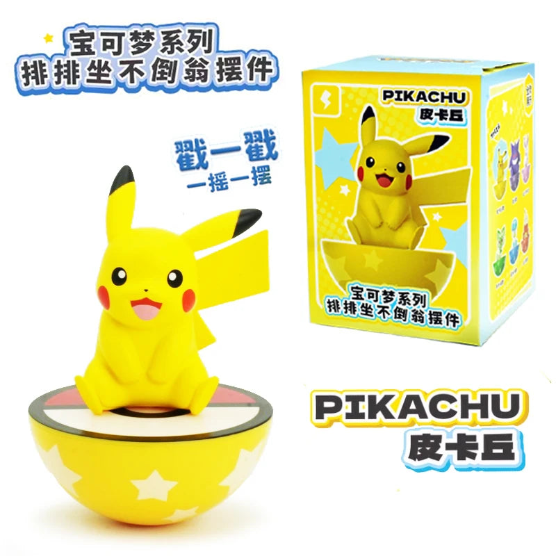 Original Pokemon Anime Figures Pikachu Gengar Sprigatito Sylveon Quaxly Fuecoco Tumbler Toys PVC Model Kawaii Collect Kid Dolls