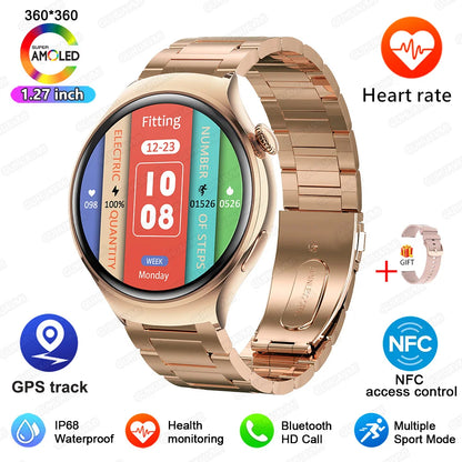 2025For HUAWEI Smart Watch Women GPS Trajectory Heart Rate Blood Pressure NFC Bluetooth Call 1.27inch AMLOED Smartwatches Ladies
