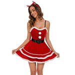 Christmas Women Dress Costume Party Cosplay Outfit Festive Cloak with Attached Hat Holiday Role Play Uniform for  Hooded Cape