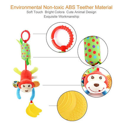 Baby Crib Hanging Rattles Toys Car Seat Toy Soft Mobiles Stroller Crib Cot Spiral Toy Pram Hanging Dolls for Babies Newborn Gift