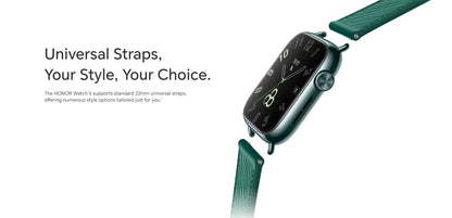 Global Version HONOR Watch 5 Smartwatch Precise GPS Tracking Quick Health Scan 1.85-inch Large Display GPS Supported IP68