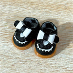 17cm For Labubu Doll Clothing Skirt Bowhair Accessory Set Retro Bib Pants Clothes Luxury Messenger Bag Shoes Set Sitting Party