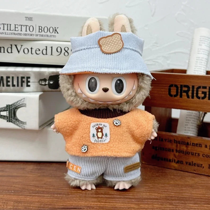 17cm Labubu Doll Capybara Costume Suit V1 V2 V3 Clothes Set Plush Toy Outfit Accessories