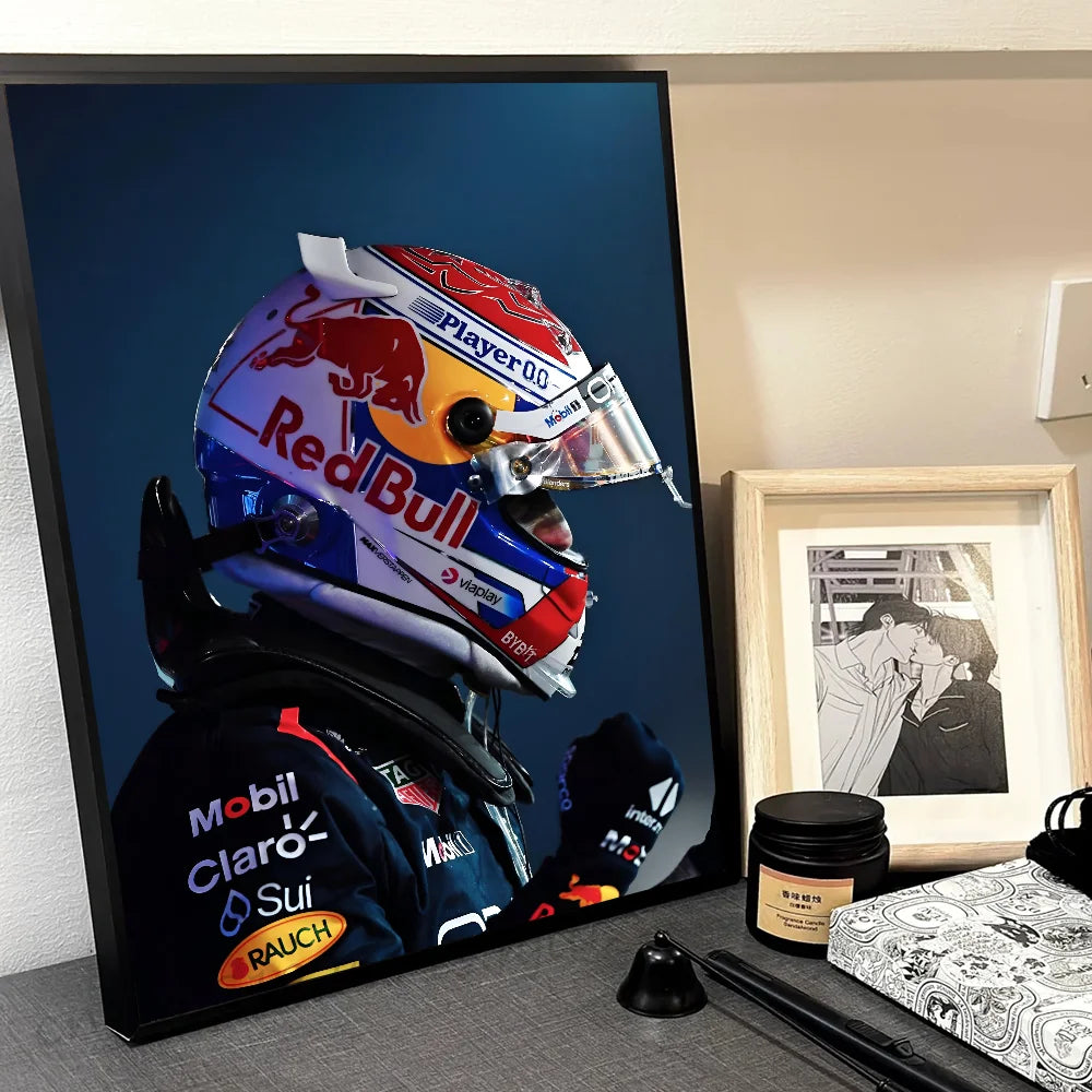 1pc F1 M-Max Verstappen Poster Self-adhesive Art Waterproof Paper Sticker Coffee House Bar Room Wall Decor