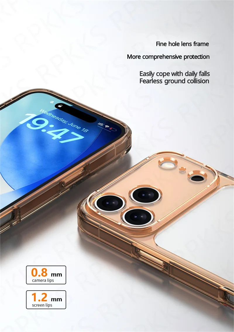 Luxury Hybrid Transparent Shockproof Phone Case For iPhone 17 Pro Max 17 Air 17Pro Max Clear Hard Acrylic Protective Back Cover