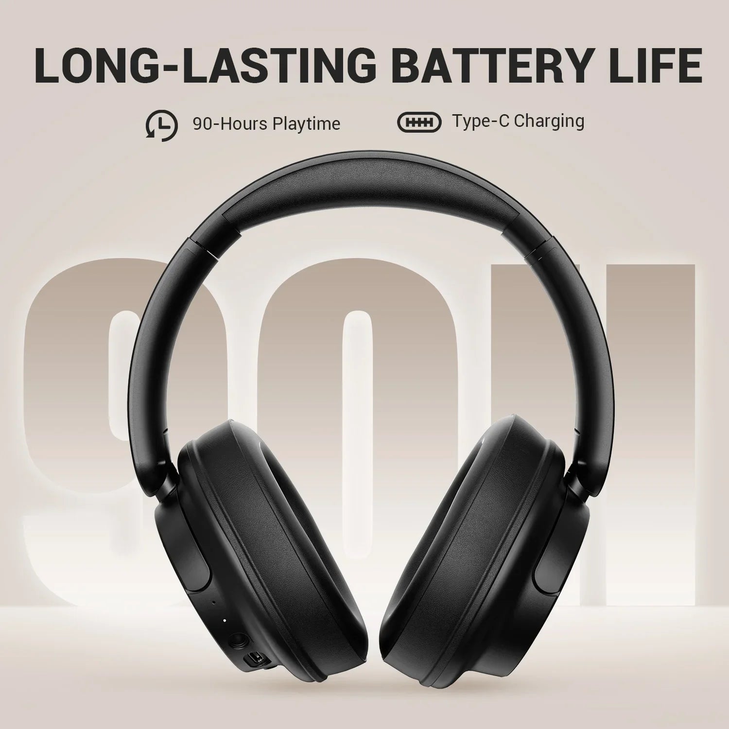 Oneodio SuperEQ V16 Wireless Headphones Bluetooth 5.3 Over Ear Headset With Mic Bass/Pop Mode Hi-Res Foldable Headphones 90H