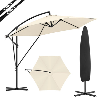 Kantelbare parasol met zwengel voor de tuin