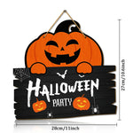 Halloween Party Wooden Sign Decor with Jack - o'-lantern Design, Perfect for Halloween Home Decoration