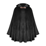 Men's Velvet Cloak with Hood, Renaissance Medieval Hooded Cloak for Women, Halloween Hood Cape with Metal Loop Clasp