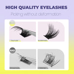 GROINNEYA Lashes Clusters Cat Eyelashes Wispy Individual Lashes Extensions Volume Fluffy Clusters Lashes DIY Eyelashes Makeup