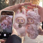 For 17cm Labubu Clothes Lovely Pink Velvet Rabbit Little Devil  Trendy Outfit Accessories Fashion Gift