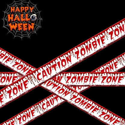 Halloween Warning Tape Signs Banner Halloween Props Window Prop Party Danger Warning Line Halloween Party Decoration Supplies