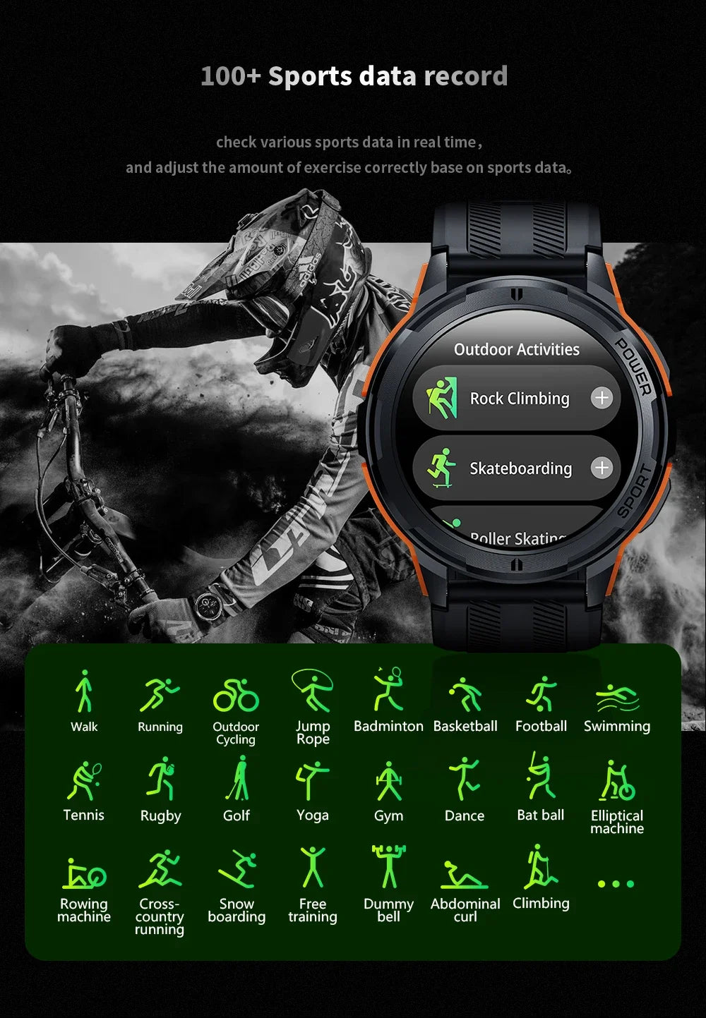 OUKITEL Smart Watch BT10 Sport SmartWatch BT5.2 410mAh 1.43" AMOLED Display