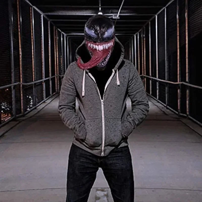 New Superhero Venom 3 Long Tongue Mask Cosplay Latex Masks Horror Party Helmet Props Supplies Novelty Masks Christmas Halloween
