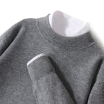 100% Pure Wool Sweater For Men, Half High Neck Knitted Pullover, Long Sleeved Casual Autumn Winter Thick High-End Sweater Warmth